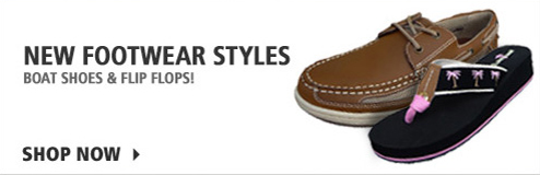 New Footwear Styles! Boat Shoes and Flip Flops